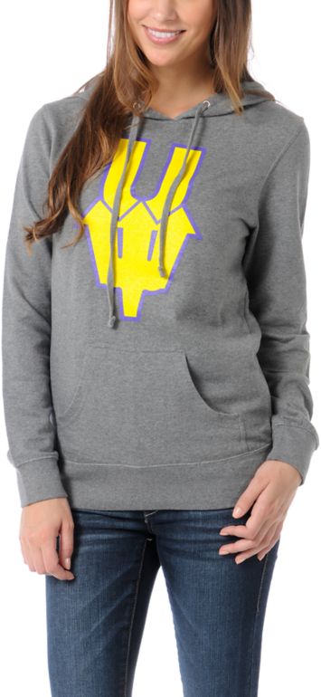 Casual Industrees U Dub Girls Grey Pullover Hoodie