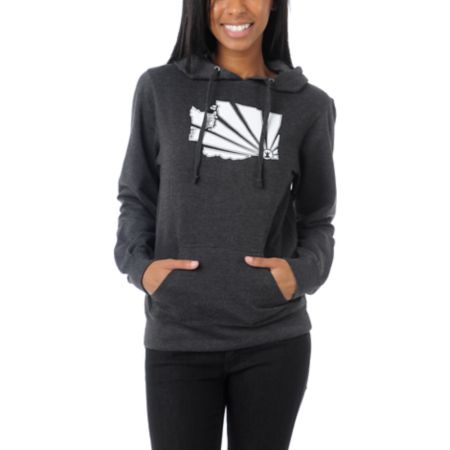 Casual Industrees Wa Brah Girls Charcoal Pullover Hoodie