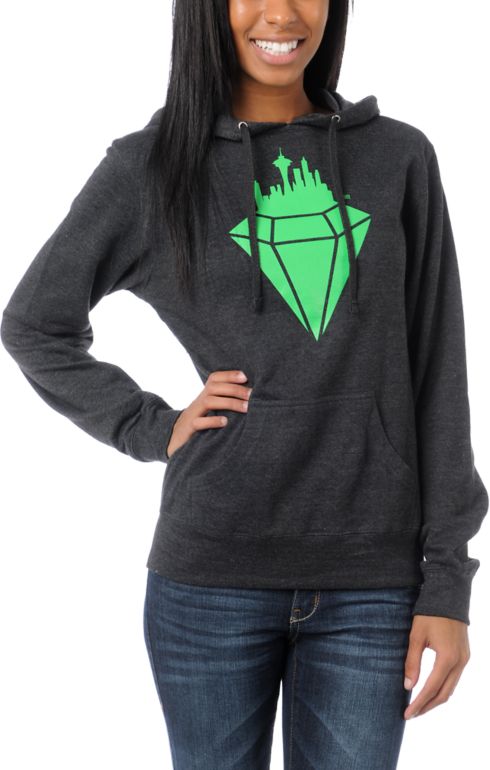 Casual Industrees Emerald City Girls Charcoal Pullover Hoodie