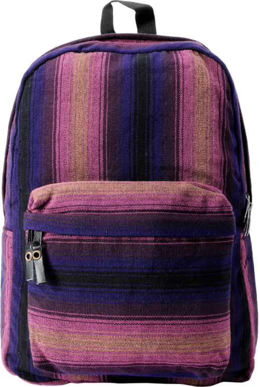 Baja Bags Purple Stripe Woven Backpack