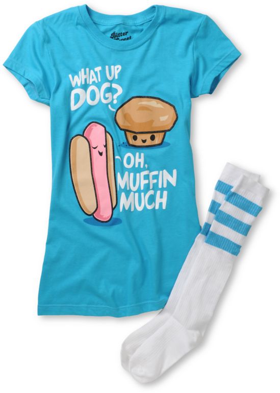 Bitter Sweet Muffin At All Blue Tee Shirt & Sock Pack