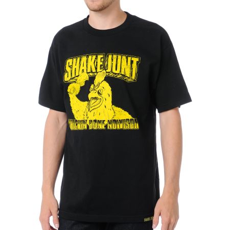 Shake Junt Chicken Bone Nowison Black Tee Shirt