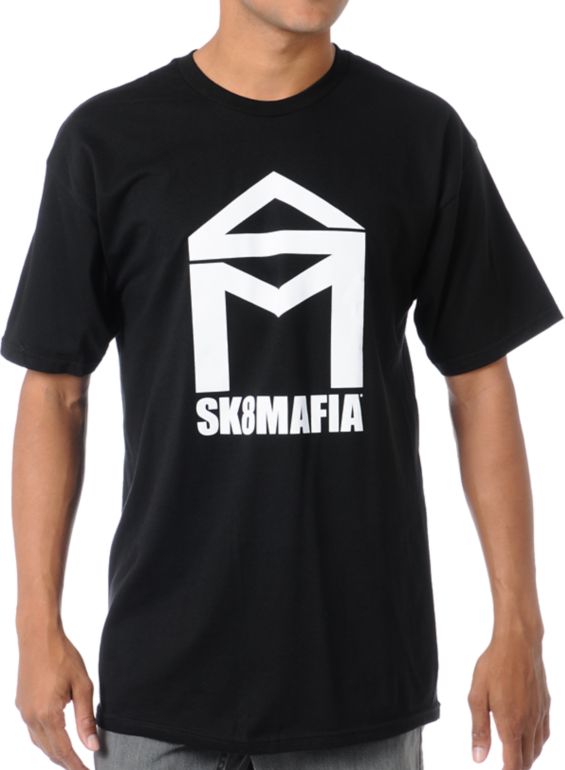 Sk8Mafia House Logo Black Tee Shirt