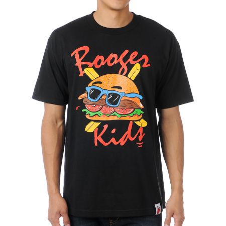 Booger Kids Burger And Fries Black Tee Shirt