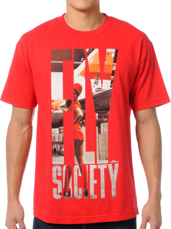Fly Society Stewardess Red Tee Shirt
