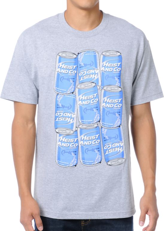 Heist And Co Wake Up Drunk Grey Tee Shirt