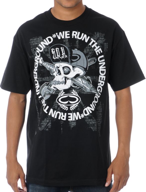 SRH Skull Flip Black Tee Shirt