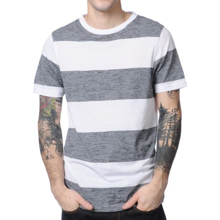 Empyre Ghostly White & Grey Stripe Tee Shirt