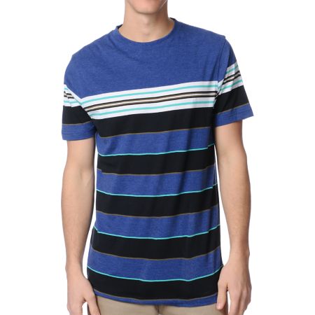 Empyre Into Navy Blue Striped Knit Tee Shirt