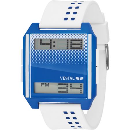 Vestal Digichord White & Blue Digital Watch