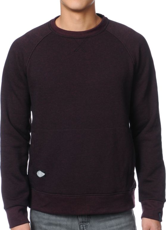 Dravus Edison Red Speckle Fleece Crew Neck Sweatshirt