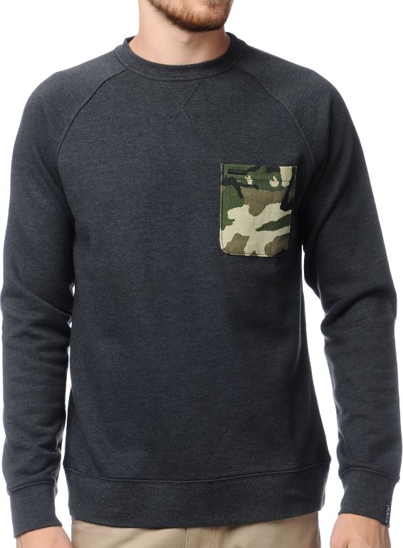 Dravus Loomis Camo Pocket Crew Neck Sweatshirt