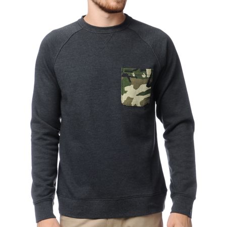 Dravus Loomis Camo Pocket Crew Neck Sweatshirt