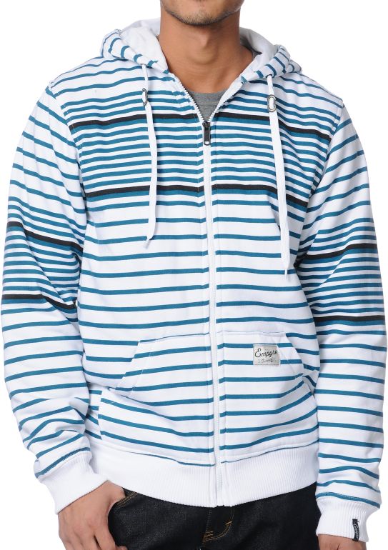 Empyre Blazin White & Green Stripe Taffeta Hoodie