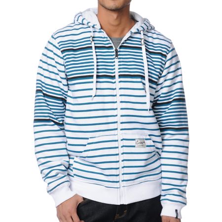 Empyre Blazin White & Green Stripe Taffeta Hoodie