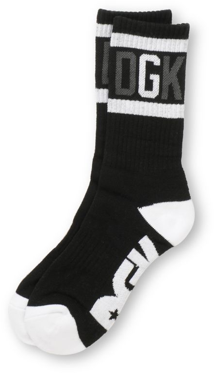 DGK G Crew Black & White Crew Socks