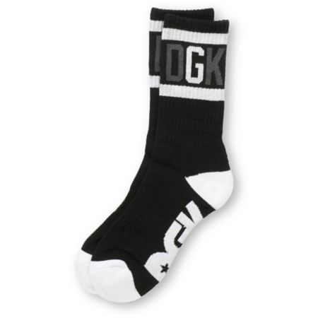 DGK G Crew Black & White Crew Socks