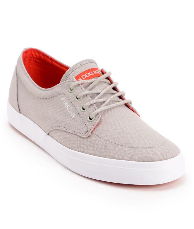 Dekline Mason Grey & Red Canvas Shoe