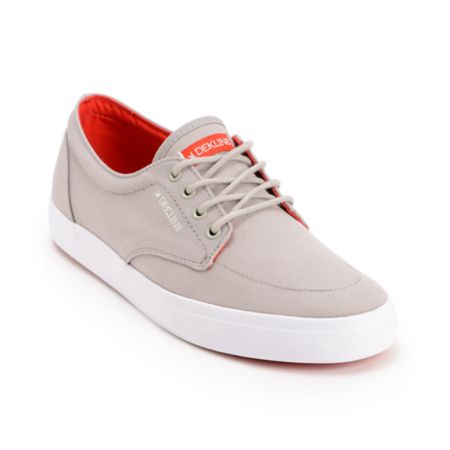 Dekline Mason Grey & Red Canvas Shoe