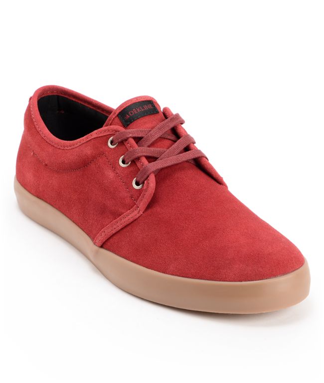 Dekline River Burgundy & Gum Suede Shoe