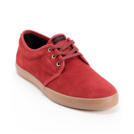 Dekline River Burgundy & Gum Suede Shoe