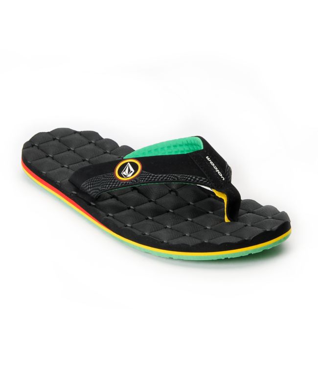 Volcom Recliner Black & Rasta Sandal