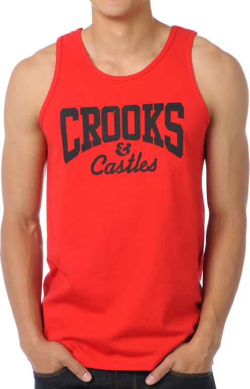 Crooks and Castles Core Logo Red Tank Top