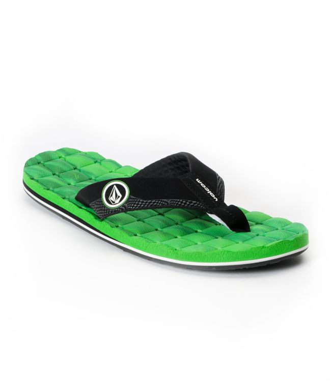 Volcom Recliner Black & Green Sandal
