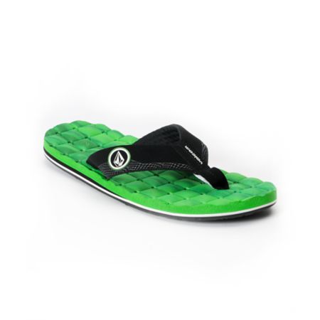 Volcom Recliner Black & Green Sandal
