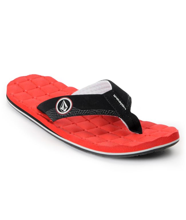 Volcom Recliner Red & Black Sandal
