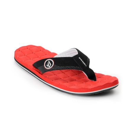 Volcom Recliner Red & Black Sandal