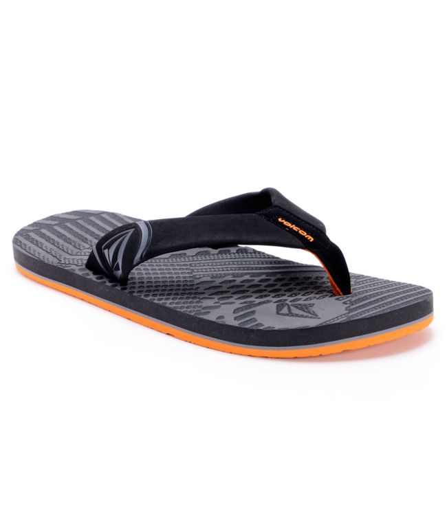 Volcom Burner Grey & Orange Creedler Sandals