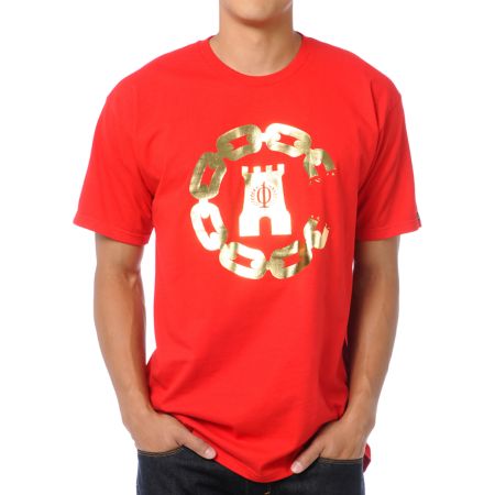 Crooks and Castles 10 Year Chain Red Tee Shirt