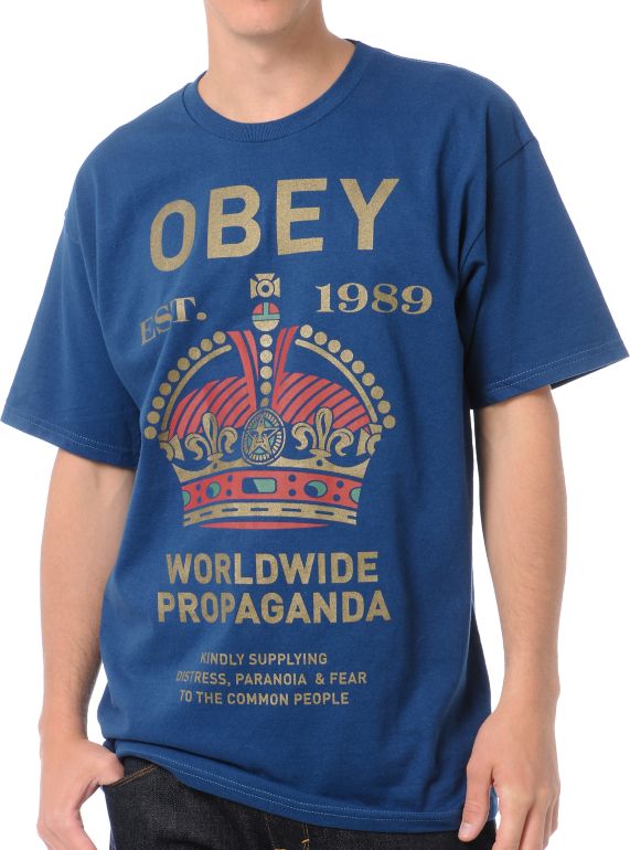 Obey Royal Mandate Blue Tee Shirt