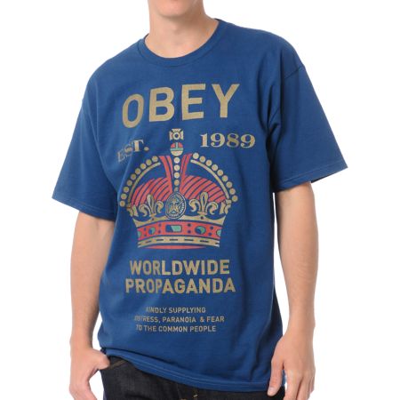 Obey Royal Mandate Blue Tee Shirt