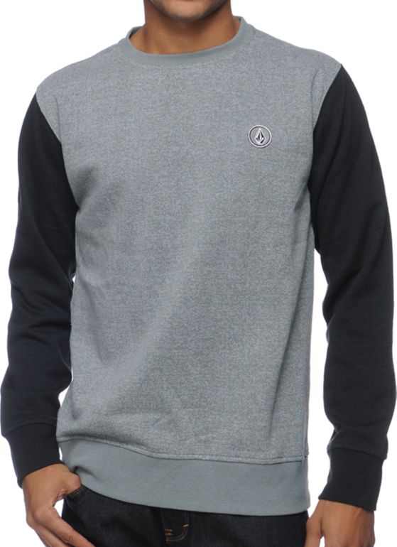 Volcom Eds Grey & Black Crew Neck Sweatshirt