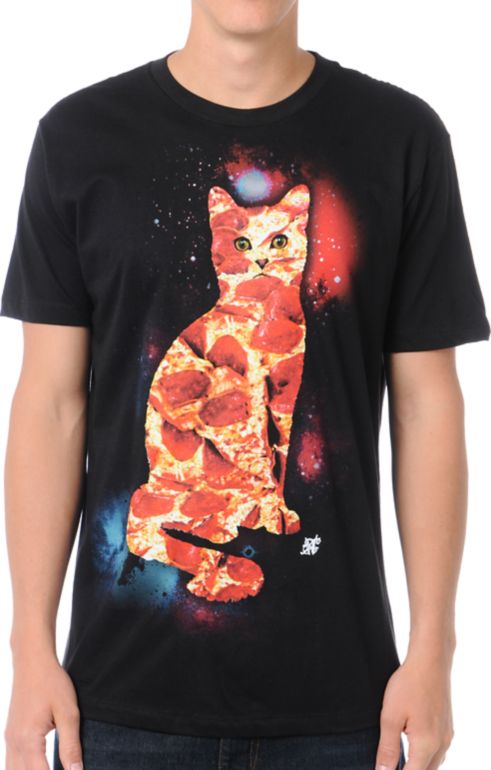 A-Lab Pizza Cat Black Tee Shirt