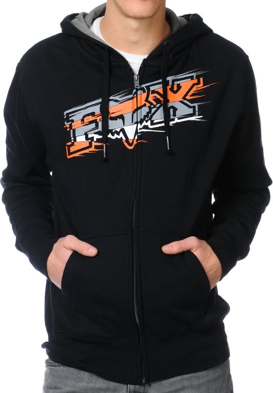 Fox Sharpstreak Black Zip Up Hoodie