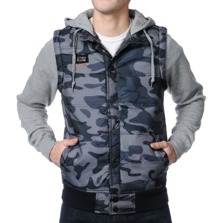 Fox Parnell Grey Camo Vest Hoodie