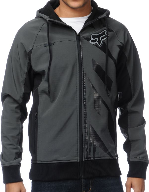 Fox Bionic Flipside Charcoal Tech Fleece Jacket
