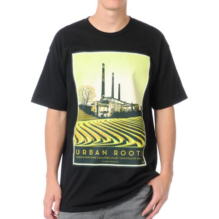 Obey Urban Roots Black Tee Shirt