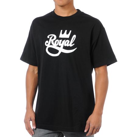Royal Trucks Crown Script Black Tee Shirt
