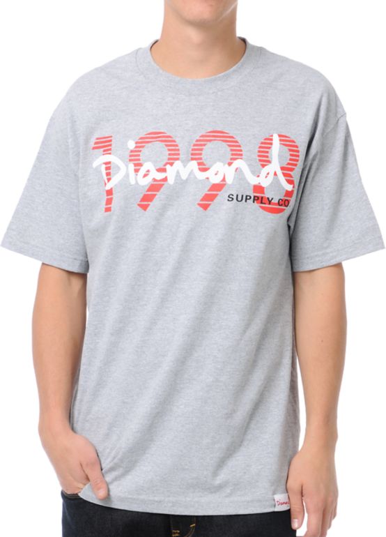 Diamond Supply OG Script Grey Tee Shirt