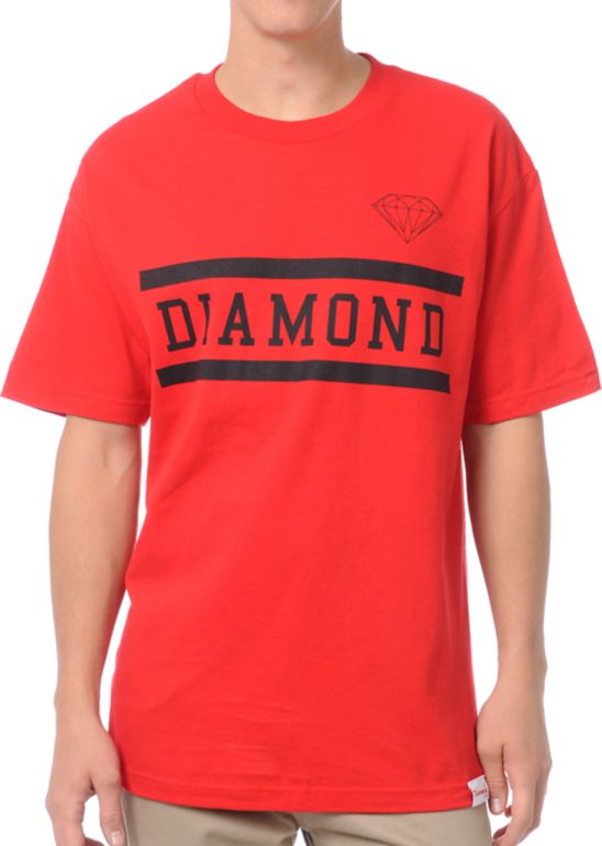 Diamond Supply Collegiate Red Tee Shirt