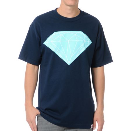 Diamond Supply Big Brilliant Navy Blue Tee Shirt