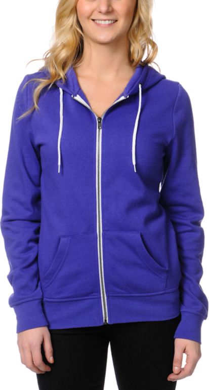 Zine Girls Deep Purple Zip Up Hoodie