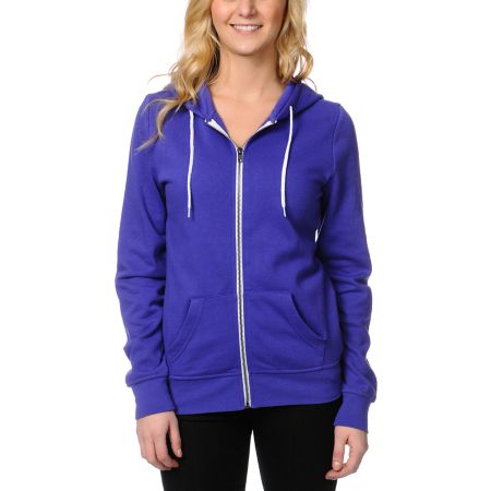 Zine Girls Deep Purple Zip Up Hoodie