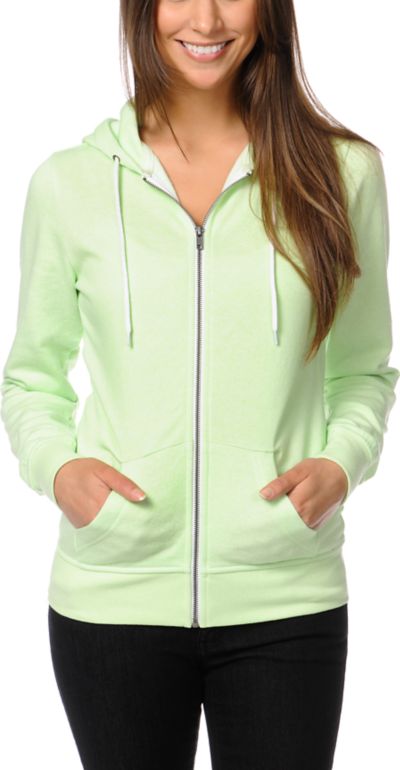 Zine Girls Patina Green Zip Up Hoodie