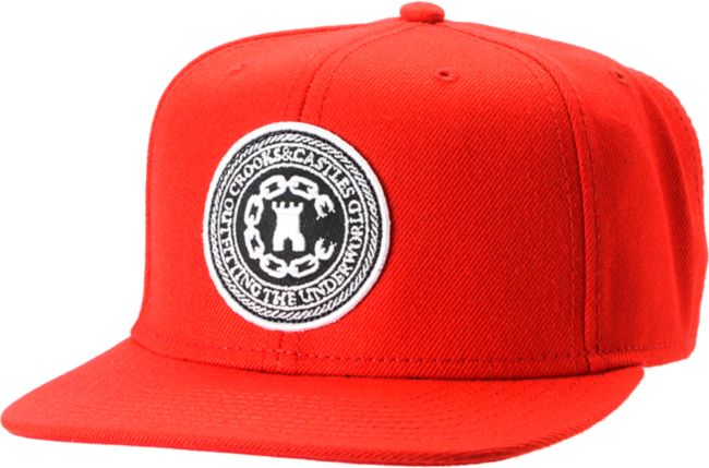 Crooks and Castles Outfitters Red Snapback Hat