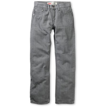 Levis Boys 514 Grey Slim Straight Jeans